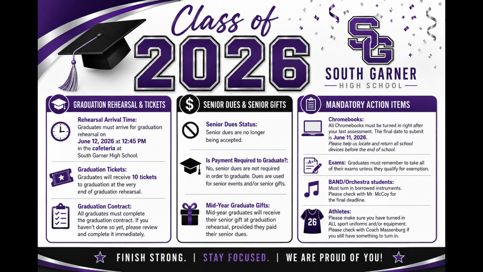  Class of 2026 Reminders